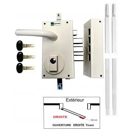 Serrure multipoints Mottura installée sur une porte d'entrée